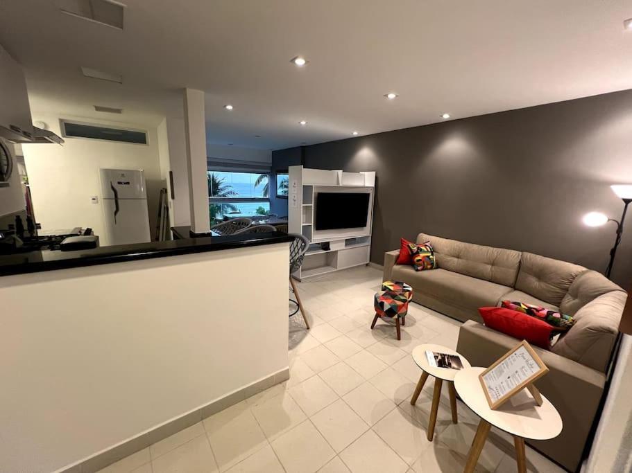 Apartamento Vista Para O Mar E Pe Na Areia Guarujá Esterno foto