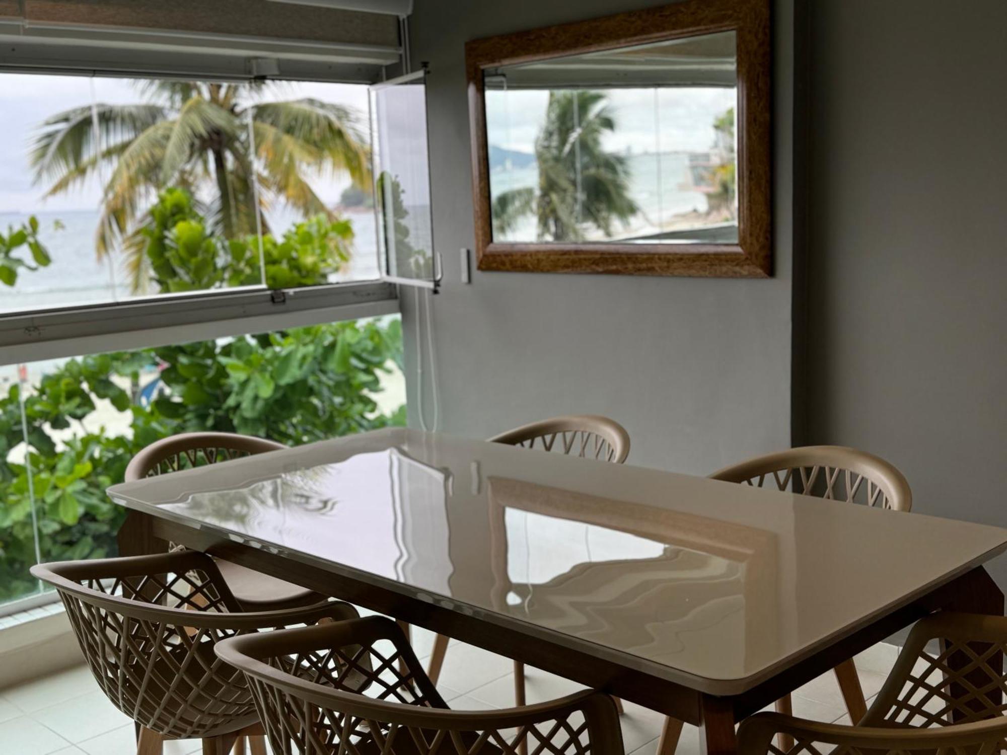 Apartamento Vista Para O Mar E Pe Na Areia Guarujá Esterno foto