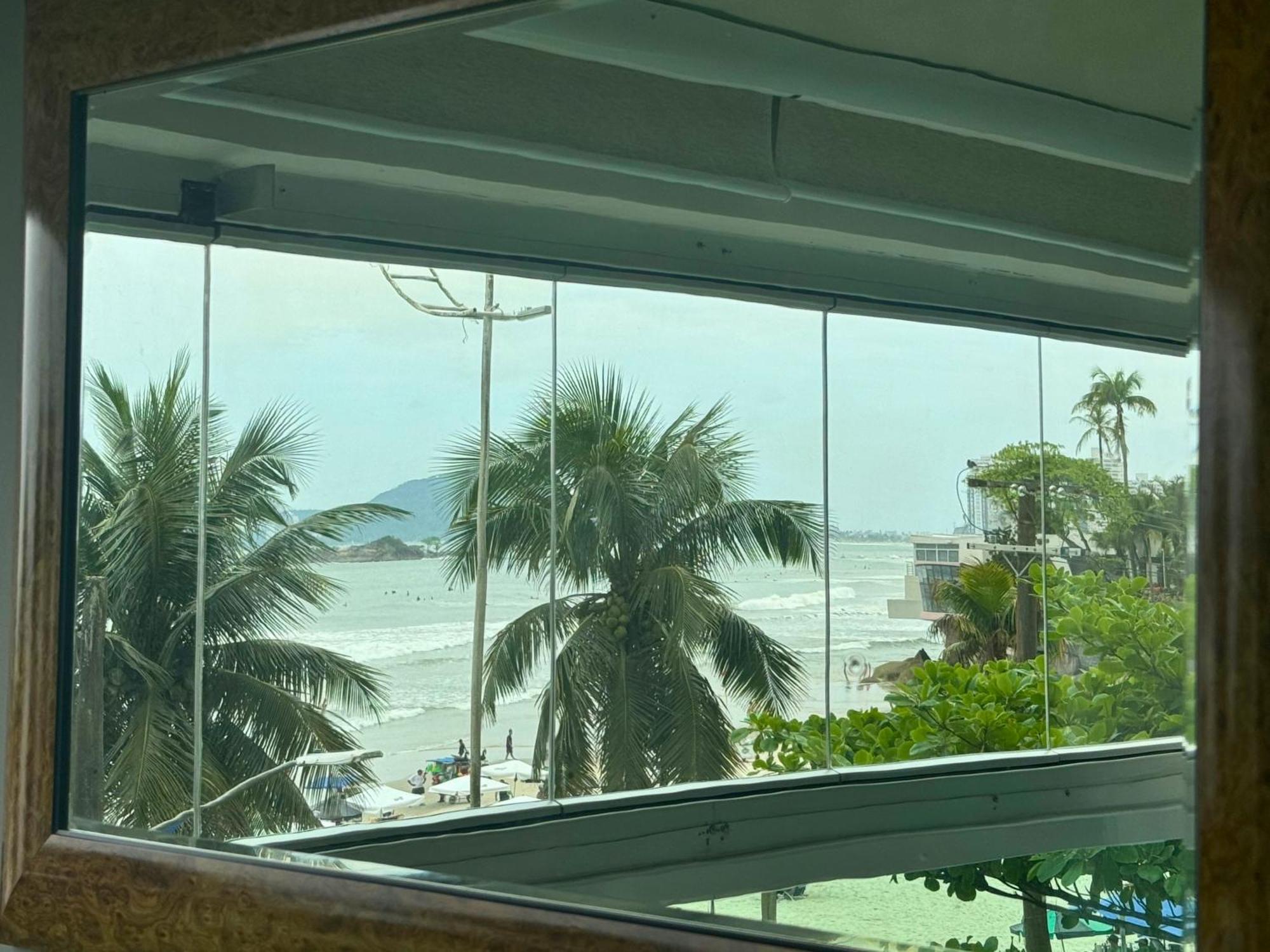 Apartamento Vista Para O Mar E Pe Na Areia Guarujá Esterno foto