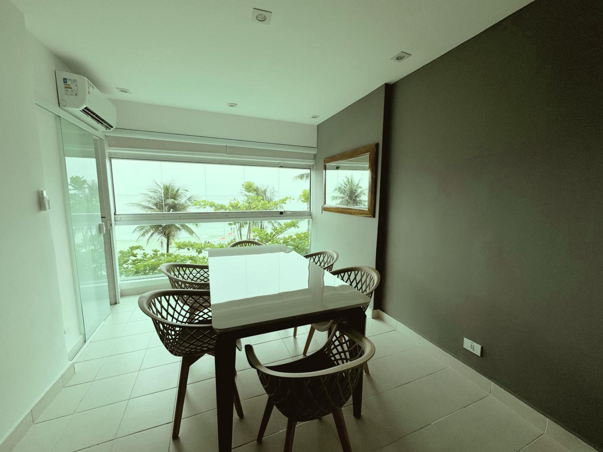 Apartamento Vista Para O Mar E Pe Na Areia Guarujá Esterno foto